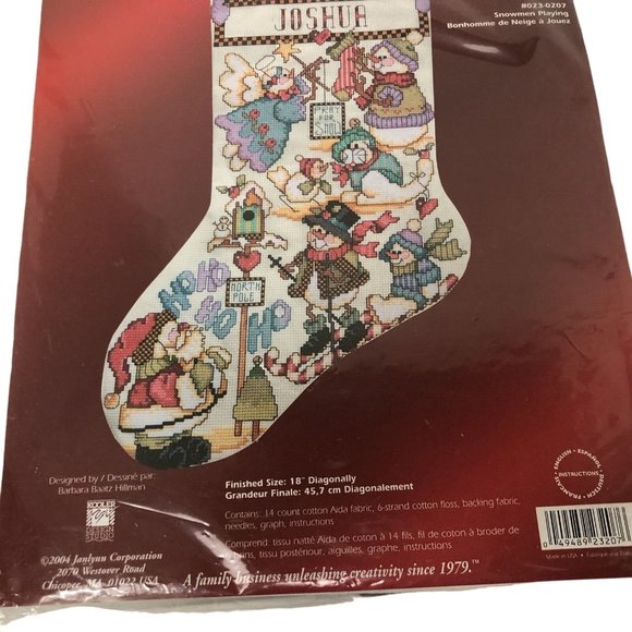 Janlynn Stocking Counted Cross Stitch Christmas Stocking Personalized 18" Length - Picture 7 of 7